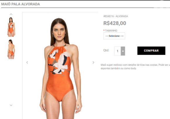 O modelo escolhido por Juliana Paes custa R$ 428