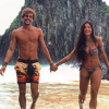 Aline Riscado e Felipe Roque curtiram férias em Fernando de Noronha após assumirem o namoro