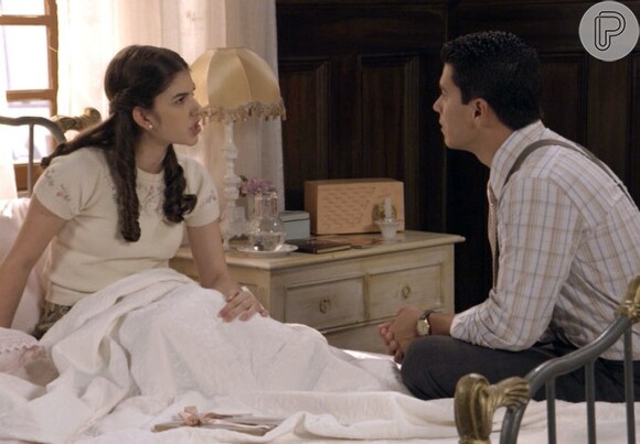 Gerusa (Giovanna Grigio) diz a Osório (Arthur Aguiar) que não pode mais ser sua noiva, na novela 'Êta Mundo Bom!'