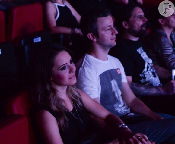 Sandy e Lucas Lima assistiram juntos ao show de Lionel Ritchie em São Paulo, em março de 2016