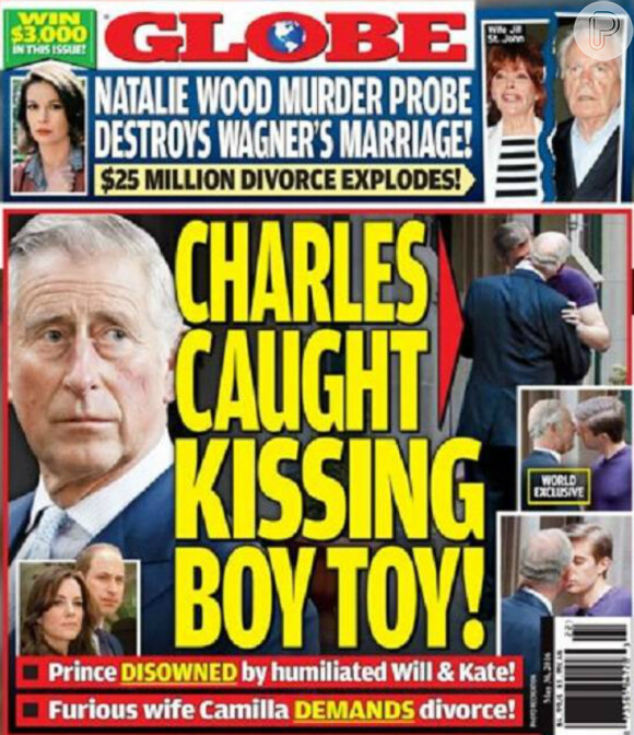 Príncipe Charles é flagrado por revista beijando outro homem