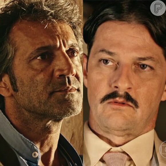 Santo (Domingos Montagner) e Carlos Eduardo (Marcelo Serrado) discutem, na novela 'Velho Chico', em 6 de junho de 2016