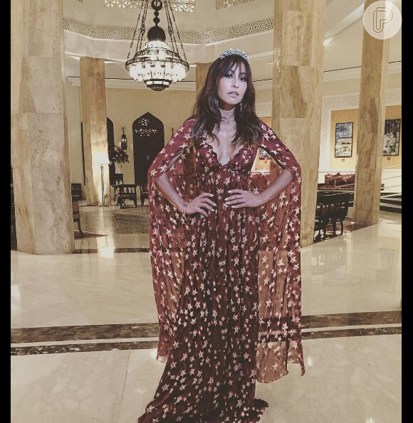 Sabrina Sato usa look decotado em evento de comédia no Marrocos, em 4 de junho de 2016