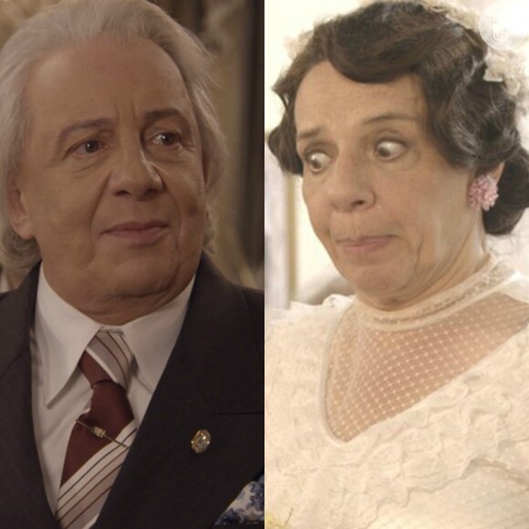 Eponina (Rosi Campos) se casa com Pandolfo (Marco Nanini), mas o noivo dorme na noite de núpcias, na novela 'Êta Mundo Bom!', a partir de 17 de junho de 2016