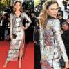 O vestido metalizado usado por Karlie Kloss no Festival de Cannes 2016 é da grife Louis Vuitton