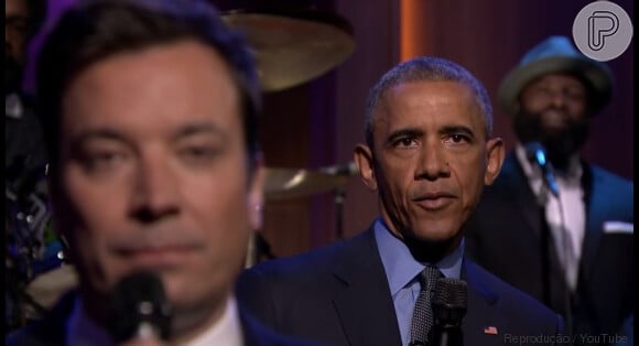 Barack Obama cantou o refrão de 'Work', de Rihanna, acompanhando a banda do programa