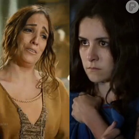 Bina (Kátia Moraes) e Ada (Camila Santanioni) também morrem quando a terra se abre, nos últimos capítulos da novela 'Os Dez Mandamentos - Nova Temporada'