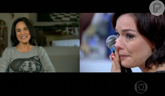 Regiane Alves se emocionou ao ouvir nesta sexta-feira (01 de novembro de 2013) o depoimento da sogra Regina Duarte