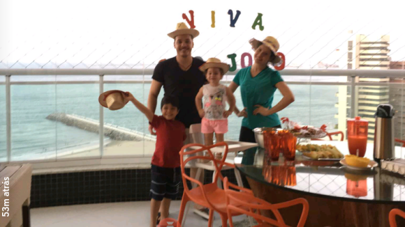 Wesley Safadão supera polêmica e curte festa junina com os filhos, Yhudy e Ysis