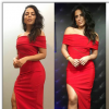 Anitta apostou em um look completamente vermelho: vestido da marca brasileira Corporeum e sapatos Versace
