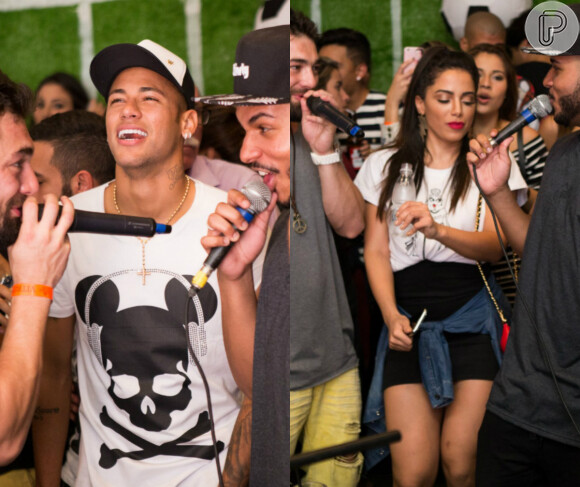 Anitta e Neymar voltaram a se encontrar, mas não posaram juntos na boate Vitrinni Lounge, no Rio, no domingo, 26 de junho de 2016