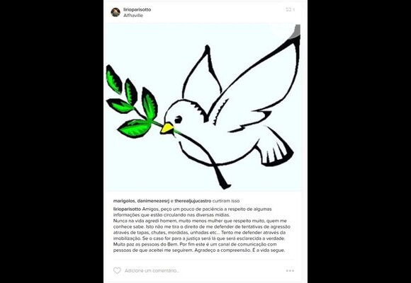 O ex-namorado de Luiza Brunet escreveu um post no Instagram, nesta sexta-feira, dia 01 de julho de 2016,  para se defender das acusações