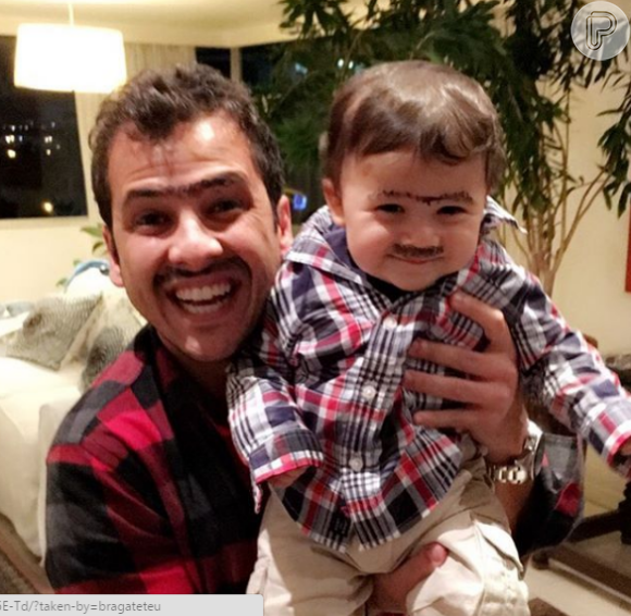 Matheus Braga, ex-marido de Fernanda Gentil, postou no Instagram uma foto do filho Gabriel, de 10 meses, vestido de caipira para ir a uma festa junina