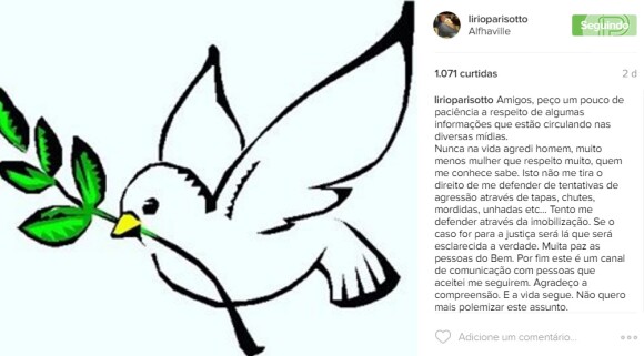 Lírio Parisotto já havia se defendido das acusações com uma postagem no Instagram
