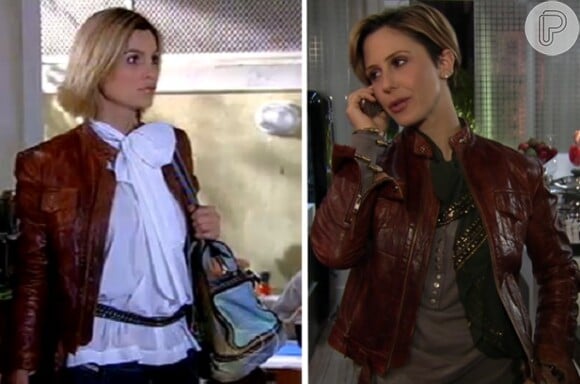 A jaqueta ja fazia parte do acervo da TV Globo. A peça apareceu primeiro como figurino de Dafne (Flávia Alessandra) em 'Caras & Bocas'
