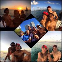 Neymar curte folga da Seleção ao lado de Robinho e Thiago Silva, em Miami