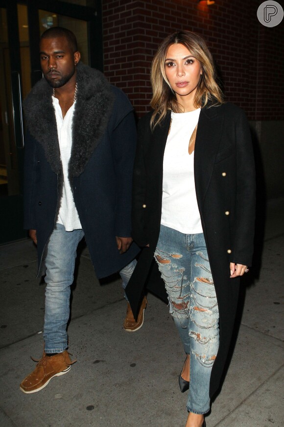 Kanye West e Kim Kardashian estão em Nova York para os shows do rapper
