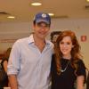 Sophia Abrahão e Sergio Marone se encontraram no Shopping Recife, na noite de quinta-feira, 21 de novembro de 2013