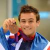 Tom Daley ganhou medalha de bronze na plataforma de 10m saltos ornamentais nos Jogos Olímpicos 2012, em Londres