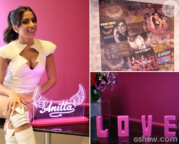 Anitta em seu camarim na TV Globo antes de entrar em cena
