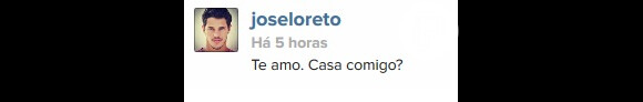 José Loreto usou seu perfil no Instagram para se declarar para a namorada