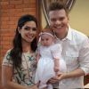 Thais Fersoza e Michel Teló batizaram Melinda no ano passado