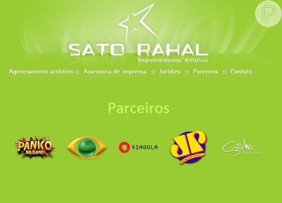 No site da Sato Rahal, a empresa também aparece como parceira da Band e do 'Pânico'