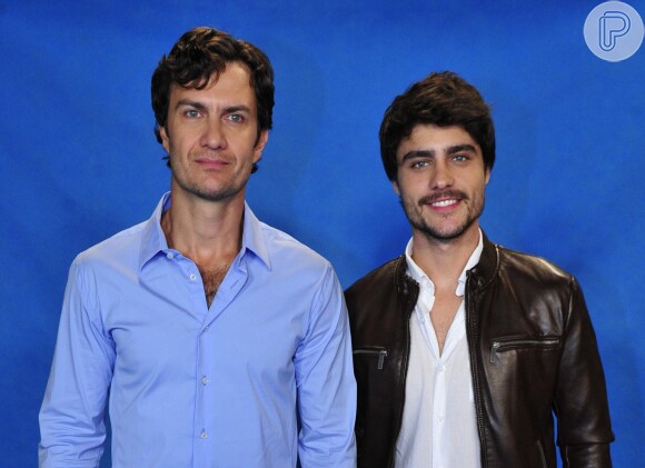 Gabriel Braga Nunes e Guilherme Leicam dividem o papel de Laerte na novela 'Em Família'