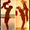 Apaixonados, Beyoncé compartilhou uma foto fofíssima com os seus maiores amores: em uma imagem, o marido, Jay-Z, segura a pequena Blue Ivy no colo e, em outra, é a vez da cantora ser levantada pelos braços. Ah, o amor!