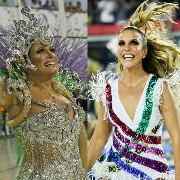 Após o desfile, a cantora ainda deu um selinho em Susana Vieira no estúdio da Globo montado na Sapucaí