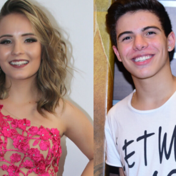 Larissa Manoela deixou festa acompanhada do ex-namorado Thomaz Costa em fevereiro