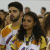 Aline Dias e o namorado, Rafael Cupello, foram assistir as campeãs do carnaval do Rio