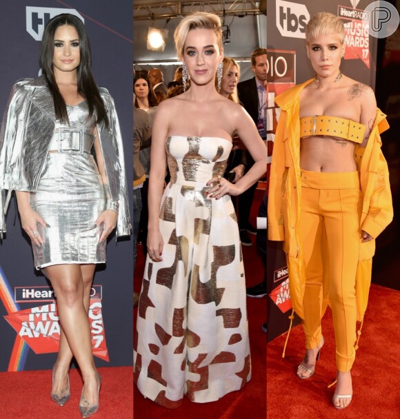 Demi Lovato, Katy Perry, Halsey e mais! Veja os looks dos famosos no tapete vermelho do iHeartRadio Music Awards