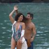 Giovanna Antonelli e Bruno Gagliasso dançam na praia do Grumari ao gravar 'Sol Nascente'