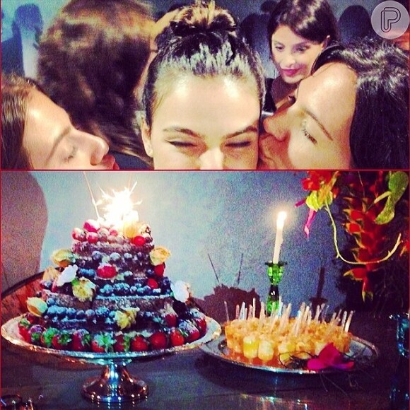 Isis Valverde ganhou festa surpresa para o seu aniversário de 27 anos no domingo, dia 16 de fevereiro de 2014
