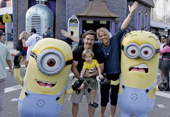 Adriane, o marido, Alexandre Iódice, e o filho, Vittorio, passaram alguns dias na Disney, em Orlando, nos Estados Unidos
