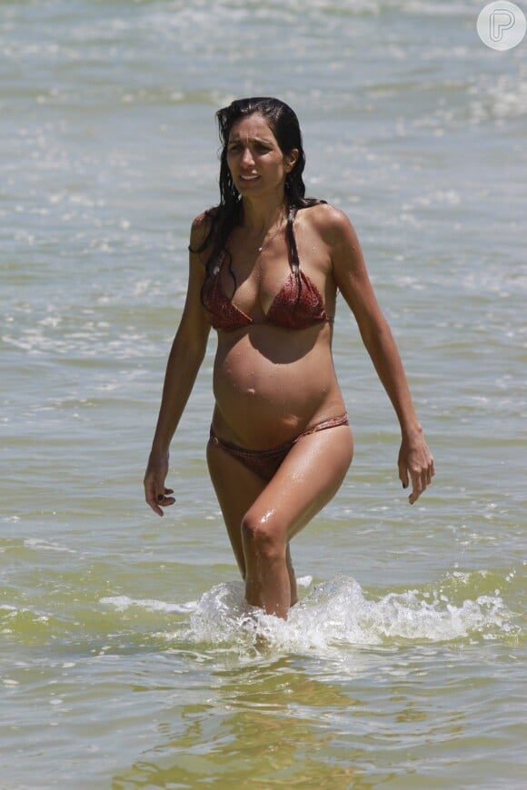 Andréa Santa Rosa, mulher de Márcio Garcia, ainda estava grávida de sete meses