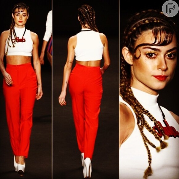 A modelo também foi destaque no desfile da Auslander, no Fashion Rio