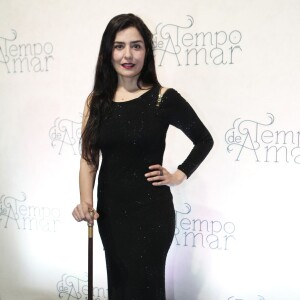 Leticia Sabatella investiu em uma produção all black no lançamento da novela 'Tempo de Amar', realizado na Confeitaria Colombo, no Rio de Janeiro, nesta terça-feira, 29 de agosto de 2017