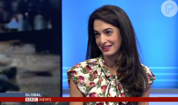 A advogada Amal Alamuddin, noiva de George Clooney, em atual entrevista ao canal BBC