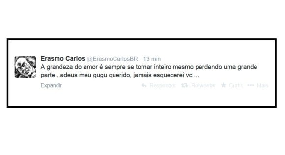 Erasmo Carlos lamentou no Twitter a morte de seu filho, Alexandre Pessoal