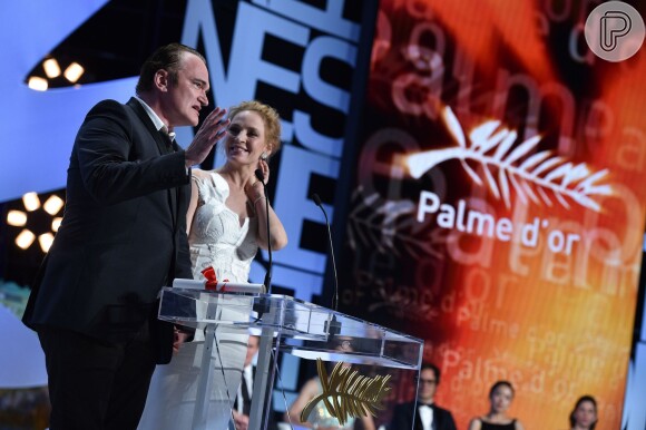 Quentin Tarantino e Uma Thurman apresentam a cerimônia de encerramento do Festival de Cannes 2014