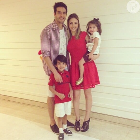 Kaká e Carol Celico são pais de Luca, que completa 6 anos nesta terça-feira (10), e Isabella, de 3 anos