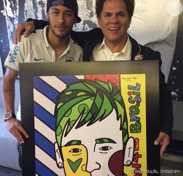 Neymar Ganha Quadro Com Seu Rosto Do Pintor Romero Britto Uma Honra Purepeople