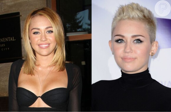 Miley Cyrus radicalizou e deixou os fios bem curtinhos em 2012