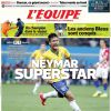 Neymar ganhou destaque nos jornais pelo mundo após marcar dois gols na vitória do Brasil sobre a Croácia na quinta-feira. Nesta sexta-feira, 13 de junho de 2014, o jornal francês 'L'Equipe' chamou o jogador de 'Superstar'