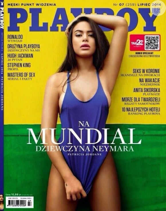 Patrícia Jordane, que garante ter vivido um romance com Neymar, é a capa da versão polonesa da Playboy. A revista chega às bancas nesta sexta-feira, 27 de junho de 2014. 'A Menina do Neymar', diz a chamada de capa