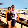 Danielle e Amaury posam no Guarujá (SP), onde passaram parte das férias