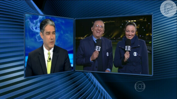 Diariamente, Patrícia Poeta divide com Galvão Bueno a missão de contar a rotina dos jogadores da Seleção Brasileira durante o telejornal