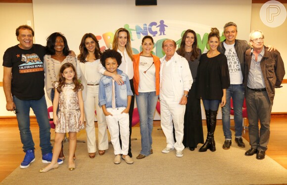 Parte do elenco da TV Globo na coletiva de imprensa do 'Criança Esperança' que aconteceu na tarde desta terça-feira, 5 de agosto de 2014